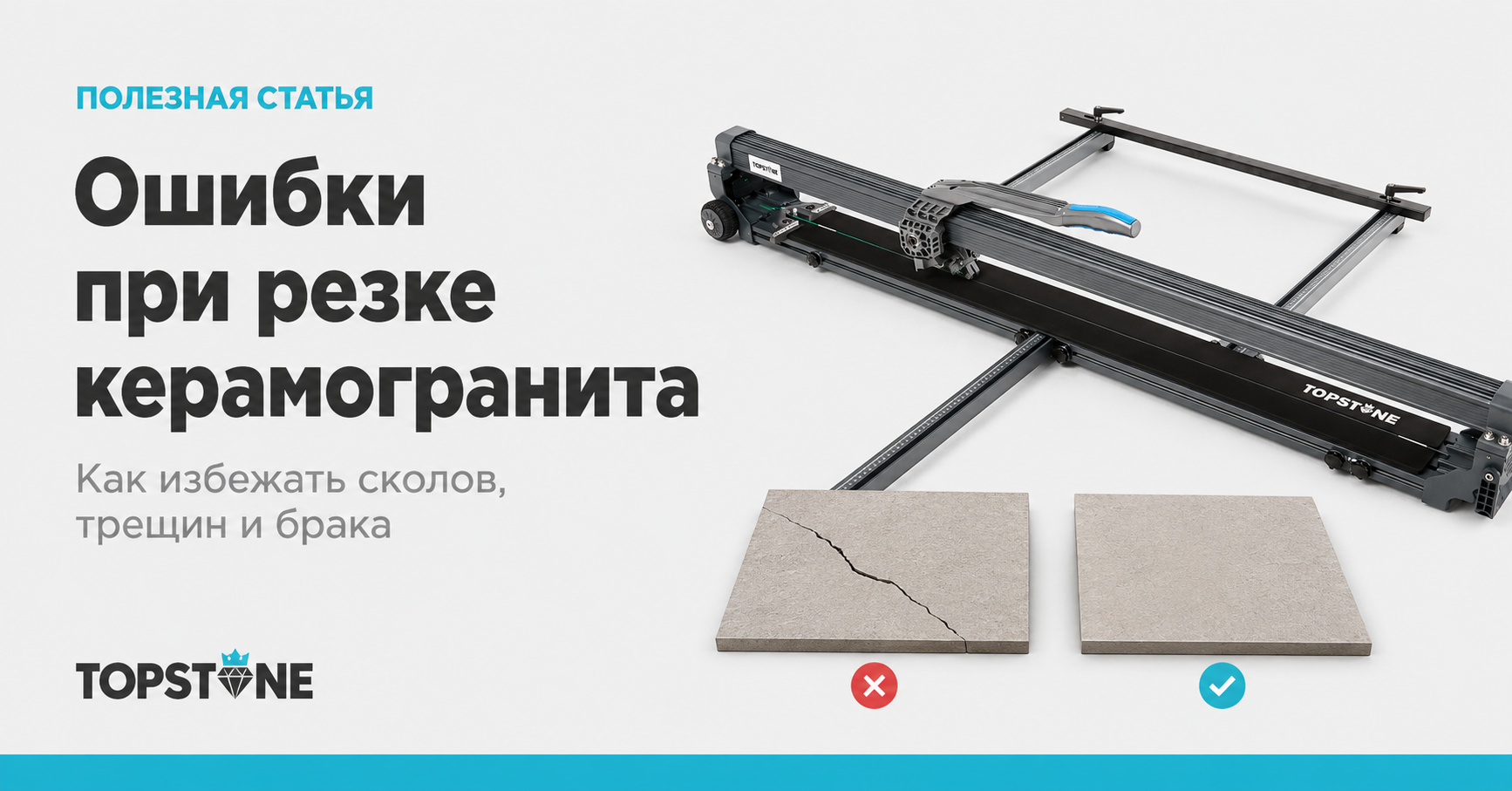 Самые частые ошибки при резке керамогранита: изношенный ролик, неподходящий инструмент, сухая резка. Разбираем причины брака и как его избежать.